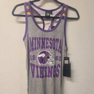 Minnesota Vikings Racerback Shirt — Ladies Small, Gray (NWT)